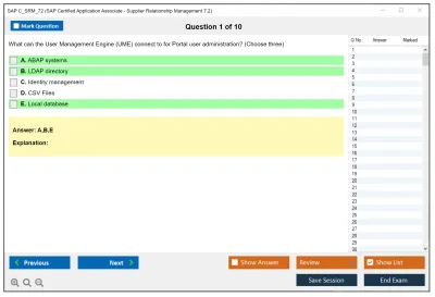 SAP C_SRM_72 SAP Certified Application Associate - Supplier Relationship Management 7.2 Practice test exam simulator test engine exam Prep practice test questions answers Image 1