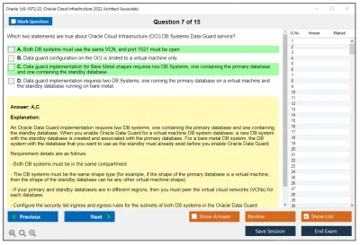 Oracle 1z0-1072-22 Oracle Cloud Infrastructure 2022 Architect Associate Practice test exam simulator test engine exam Prep practice test questions answers Image 7