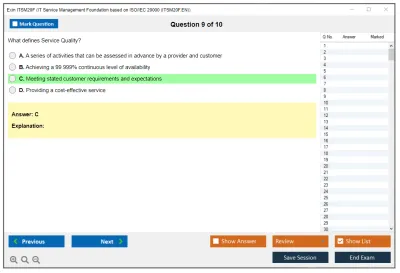 Exin ITSM20F IT Service Management Foundation based on ISO/IEC 20000 (ITSM20F.EN) Practice test exam simulator test engine exam Prep practice test questions answers Image 9