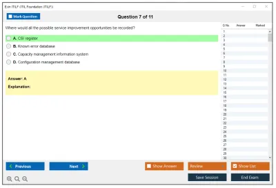 Exin ITILF ITIL Foundation (ITILF) Practice test exam simulator test engine exam Prep practice test questions answers Image 7