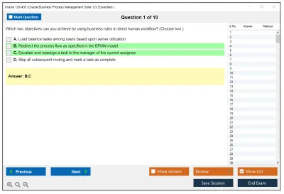 Oracle 1z0-435 Oracle Business Process Management Suite 12c Essentials Practice test exam simulator test engine exam Prep practice test questions answers Image 1
