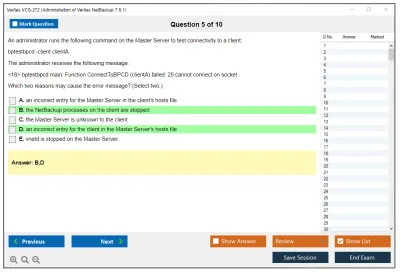 Veritas VCS-272 Administration of Veritas NetBackup 7.6.1 Practice test exam simulator test engine exam Prep practice test questions answers Image 5