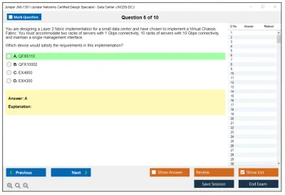 Juniper JN0-1301 Juniper Networks Certified Design Specialist - Data Center (JNCDS-DC) Practice test exam simulator test engine exam Prep practice test questions answers Image 6