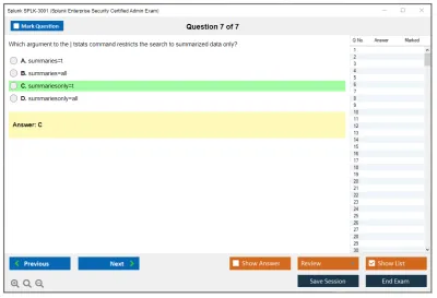 Splunk SPLK-3001 Splunk Enterprise Security Certified Admin Exam Practice test exam simulator test engine exam Prep practice test questions answers Image 7