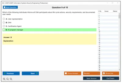 ISC2 CISSP-ISSEP Information Systems Security Engineering Professional Practice test exam simulator test engine exam Prep practice test questions answers Image 9