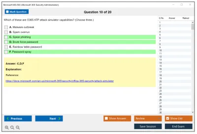 Microsoft MS-500 Microsoft 365 Security Administration Practice test exam simulator test engine exam Prep practice test questions answers Image 10