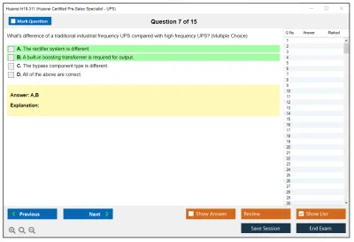 Huawei H19-311 Huawei Certified Pre-sales Associate- Data Center Facility Practice test exam simulator test engine exam Prep practice test questions answers Image 7