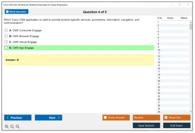 Cisco 500-460 Enterprise Mobility Essentials for Sales Engineers Practice test exam simulator test engine exam Prep practice test questions answers Image 4