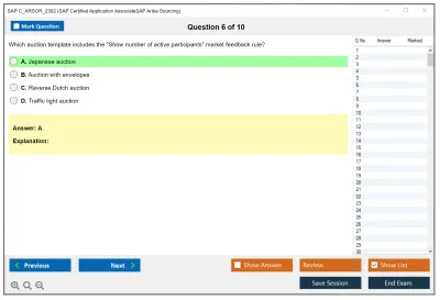 SAP C_ARSOR_2302 SAP Certified Application AssociateSAP Ariba Sourcing Practice test exam simulator test engine exam Prep practice test questions answers Image 6