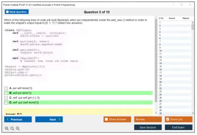 Python Institute PCAP-31-03 Certified Associate in Python Programming Practice test exam simulator test engine exam Prep practice test questions answers Image 5