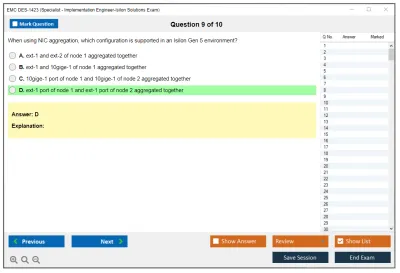 EMC DES-1423 Specialist - Implementation Engineer, Isilon Solutions Exam Practice test exam simulator test engine exam Prep practice test questions answers Image 9