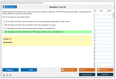 Salesforce CPQ-Specialist Salesforce Certified CPQ Specialist Practice test exam simulator test engine exam Prep practice test questions answers Image 14