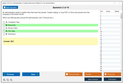Veritas VCS-413 Administration of Veritas eDiscovery Platform 8.2 for Administrators Practice test exam simulator test engine exam Prep practice test questions answers Image 2