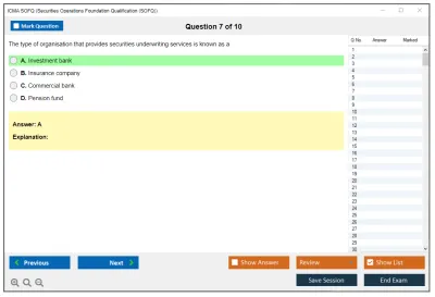 ICMA SOFQ Securities Operations Foundation Qualification (SOFQ) Practice test exam simulator test engine exam Prep practice test questions answers Image 7