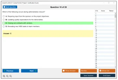 CompTIA JK0-017 CompTIA E2C Project+ Certification Exam Practice test exam simulator test engine exam Prep practice test questions answers Image 16
