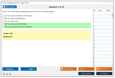 Cima E1 Managing Finance in a Digital World Practice test exam simulator test engine exam Prep practice test questions answers Image 3