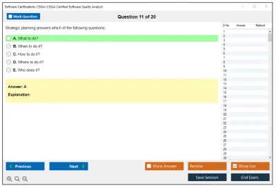 Software Certifications CSQA CSQA Certified Software Quality Analyst Practice test exam simulator test engine exam Prep practice test questions answers Image 11