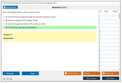 HP HP2-I08 Implementing HP Command Center for HP Workpath app management 2020 Practice test exam simulator test engine exam Prep practice test questions answers Image 4