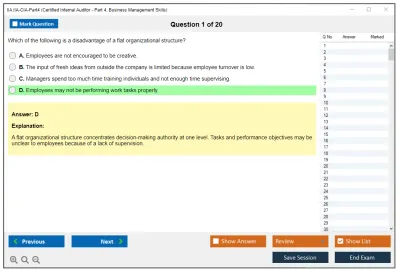 IIA IIA-CIA-Part4 Certified Internal Auditor - Part 4, Business Management Skills Practice test exam simulator test engine exam Prep practice test questions answers Image 1