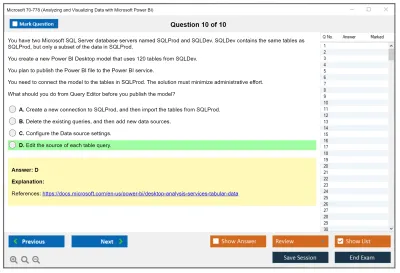 Microsoft 70-778 Analyzing and Visualizing Data with Microsoft Power BI Practice test exam simulator test engine exam Prep practice test questions answers Image 10