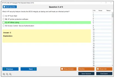 HP HP2-H86 HP Managed Print Specialist Select 2019 Practice test exam simulator test engine exam Prep practice test questions answers Image 5