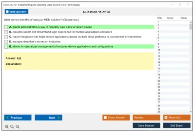 Cisco 350-701 Implementing and Operating Cisco Security Core Technologies (SCOR 350-701) Practice test exam simulator test engine exam Prep practice test questions answers Image 11