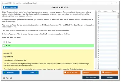 Microsoft AZ-304 Microsoft Azure Architect Design  Practice test exam simulator test engine exam Prep practice test questions answers Image 12