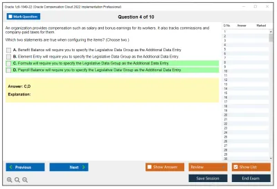 Oracle 1z0-1049-22 Oracle Compensation Cloud 2022 Implementation Professional Practice test exam simulator test engine exam Prep practice test questions answers Image 4