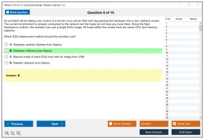 VMware 3V0-21.21 Advanced Design VMware vSphere 7.x Practice test exam simulator test engine exam Prep practice test questions answers Image 8