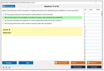 Isaca CRISC Certified in Risk and Information Systems Control Practice test exam simulator test engine exam Prep practice test questions answers Image 14