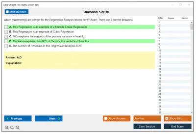 ASQ CSSGB Six Sigma Green Belt Practice test exam simulator test engine exam Prep practice test questions answers Image 5
