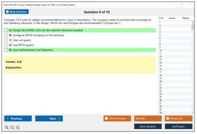 Cisco 400-007 Cisco Certified Design Expert (CCDE v3.0) Practice test exam simulator test engine exam Prep practice test questions answers Image 6