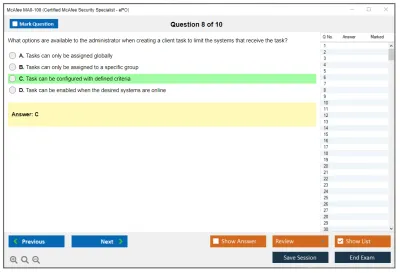 McAfee MA0-100 Certified McAfee Security Specialist - ePO Practice test exam simulator test engine exam Prep practice test questions answers Image 8
