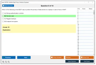 Isaca CDPSE Certified Data Privacy Solutions Engineer Practice test exam simulator test engine exam Prep practice test questions answers Image 8