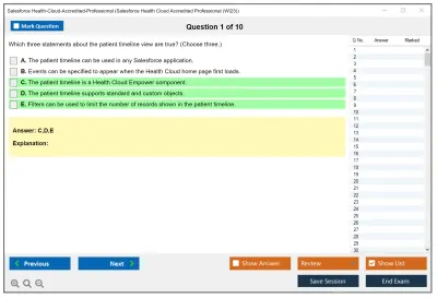 Salesforce Health-Cloud-Accredited-Professional Salesforce Health Cloud Accredited Professional Practice test exam simulator test engine exam Prep practice test questions answers Image 1