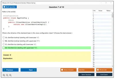 VMware 2V0-72.22 Professional Develop VMware Spring Practice test exam simulator test engine exam Prep practice test questions answers Image 7