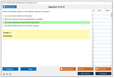 Tibco TCP-BW6 TIBCO BusinessWorks 6 Certification Exam Practice test exam simulator test engine exam Prep practice test questions answers Image 14