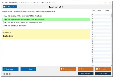 IBM P2090-095 IBM InfoSphere QualityStage Fundamentals Technical Mastery Test v1 Exam Practice test exam simulator test engine exam Prep practice test questions answers Image 3