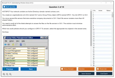Microsoft 70-411 Administering Windows Server 2012 Practice test exam simulator test engine exam Prep practice test questions answers Image 3