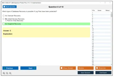 IBM C1000-077 IBM Spectrum Protect Plus V10.1.5 Implementation Practice test exam simulator test engine exam Prep practice test questions answers Image 8