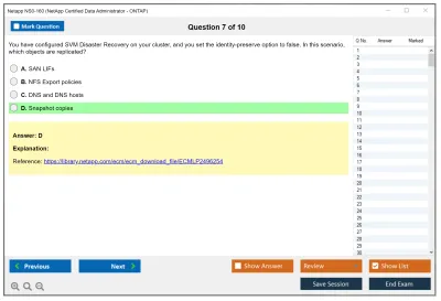 Netapp NS0-160 NetApp Certified Data Administrator - ONTAP Practice test exam simulator test engine exam Prep practice test questions answers Image 7