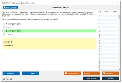 RedHat RH133 Red Hat Linux System Administration Practice test exam simulator test engine exam Prep practice test questions answers Image 15