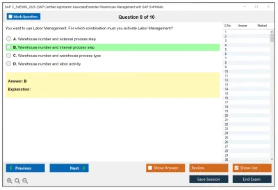 SAP C_S4EWM_2020 SAP Certified Associate - Extended Warehouse Management with SAP S/4HANA Practice test exam simulator test engine exam Prep practice test questions answers Image 8