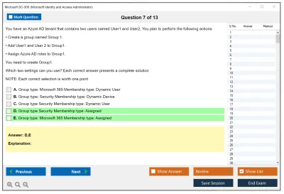Microsoft SC-300 Microsoft Identity and Access Administrator Practice test exam simulator test engine exam Prep practice test questions answers Image 7