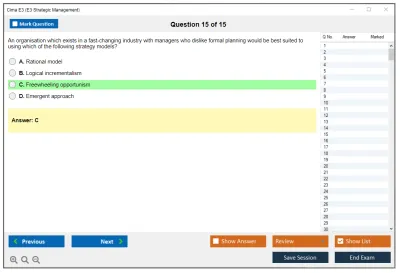 Cima E3 E3 - Strategic Management Practice test exam simulator test engine exam Prep practice test questions answers Image 15