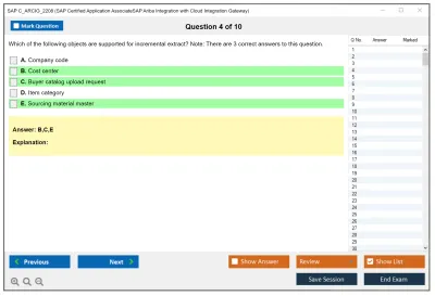 SAP C_ARCIG_2208 SAP Certified Application AssociateSAP Ariba Integration with Cloud Integration Gateway Practice test exam simulator test engine exam Prep practice test questions answers Image 4