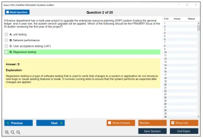Isaca CISA Certified Information Systems Auditor Practice test exam simulator test engine exam Prep practice test questions answers Image 2