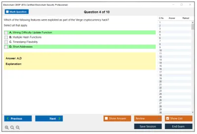 Blockchain CBSP BTA Certified Blockchain Security Professional Practice test exam simulator test engine exam Prep practice test questions answers Image 4