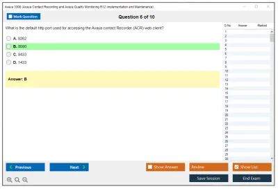 Avaya 3308 Avaya Contact Recording and Avaya Quality Monitoring R12 Implementation and Maintenance Practice test exam simulator test engine exam Prep practice test questions answers Image 6