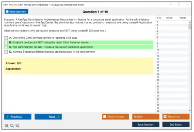 Citrix 1Y0-311 Citrix XenApp and XenDesktop 7.15 Advanced Administration Exam Practice test exam simulator test engine exam Prep practice test questions answers Image 1